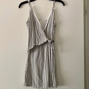 Striped Black and White Mini Dress - Size Small